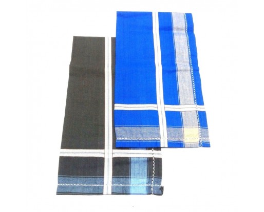 SET 2 Men's Gents Solid Plain Cotton Handkerchief Hanky BIG LARGE Wedding Gift 2